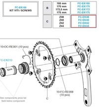 Převodník 13s Campagnolo EKAR 38z, vč.šroubů (r.v. 2021 - ....)