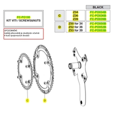 Převodník 11s Campagnolo POTENZA 36z, černý vč.šroubů (r.v. 2017 - ....)