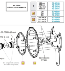 Převodník 12s Campagnolo SR, RE, 36z, vč.šroubů (r.v. 2019 - ....)