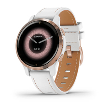 Hodinky Garmin Venu 2S Rose Gold/White Leather Band