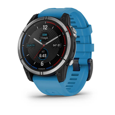 Hodinky Garmin Quatix 7 PRO Glass,Silver / Blue Silicone Band