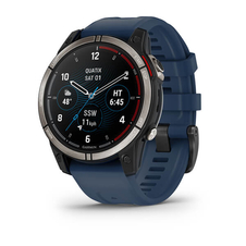 Hodinky Garmin Quatix 7 PRO Sapphire Silver/ Captain Blue Silicone Band