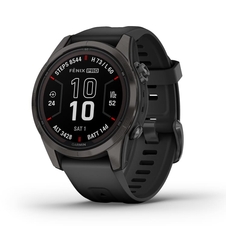 Hodinky Garmin fenix 7S Pro – Sapphire Solar Edition Carbon Gray DLC Titanium / Black Band