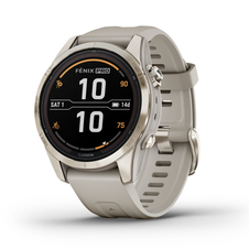 Hodinky Garmin fenix 7S Pro – Sapphire Solar Edition Soft Gold / Light Sand Band