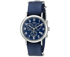 Hodinky Timex Weekender silver-tone case Blue dial