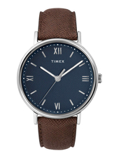 Hodinky Timex Southview, s hnědým koženým řemínkem