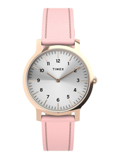 Hodinky Timex Boutique Norway 34 mm, s růžovým koženým řemínkem