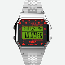 Hodinky Timex Timex T80 x SPACE INVADERS stříbrné »retro«