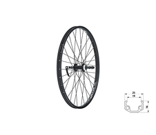 Zapletené kolo zadní KLS WASPER FREEWHEEL V-brake R, 24, black