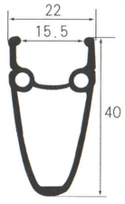 Ráfek 28/622 32d. CNC  výška 40mm double černý