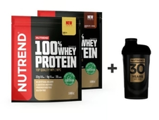 Nápoj Nutrend 100% WHEY PROTEIN dárkové balení 2x1000g+šejkr