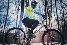 Dres Force MTB ANGLE dl. rukáv, fluo-modrý