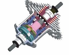 Náboj Sturmey-Archer CS-RK3 3r. 36d pro kazetu a kotoučovou brzdu