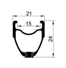 Ráfek REMERX RCX 622x15 24děr černý nýt