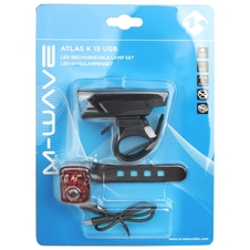 Osvětlení přední + zadní M-Wave Atlas K 15 USB sada