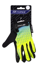 Rukavice Force KID MTB ANGLE letní, fluo-modré