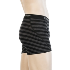 Boxerky SENSOR MERINO ACTIVE černo/šedé pruhy