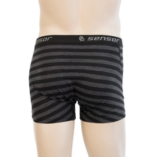 Boxerky SENSOR MERINO ACTIVE černo/šedé pruhy