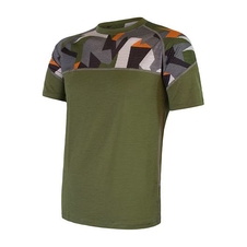 Triko krátké pánské SENSOR MERINO IMPRESS safari/camo