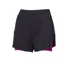 Kalhoty krátké dámské Progress CARRERA SHORTS 2v1 černé/višňové