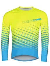 Dres Force MTB ANGLE dl. rukáv, fluo-modrý